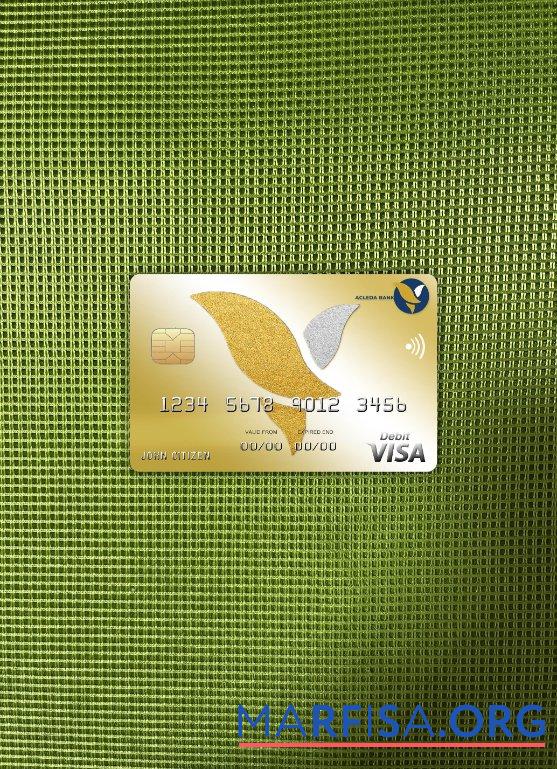 Realistic Cambodia Acleda bank visa card photolook front template